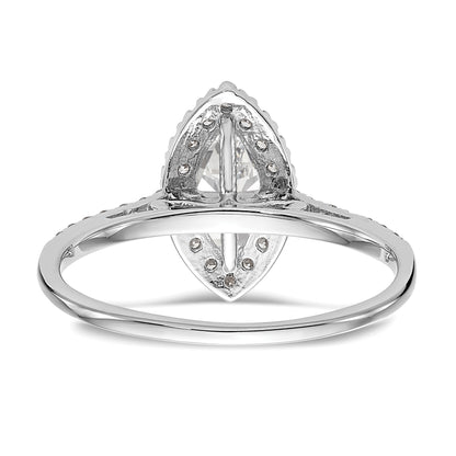 1/3 Ct. Natural Marquise Cut Diamond Semi-mount Engagement Ring in 14K White Gold