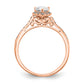 8x5mm Pear Shapet CZ Halo Style Engagement Ring in 14K Rose (Pink) Gold