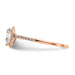 8x5mm Pear Shapet CZ Halo Style Engagement Ring in 14K Rose (Pink) Gold