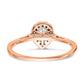 8x5mm Pear Shapet CZ Halo Style Engagement Ring in 14K Rose (Pink) Gold