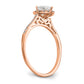 8x5mm Pear Shapet CZ Halo Style Engagement Ring in 14K Rose (Pink) Gold