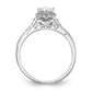 1/3 Ct. Natural Pear Shape Diamond Semi-mount Engagement Ring in 14K White Gold