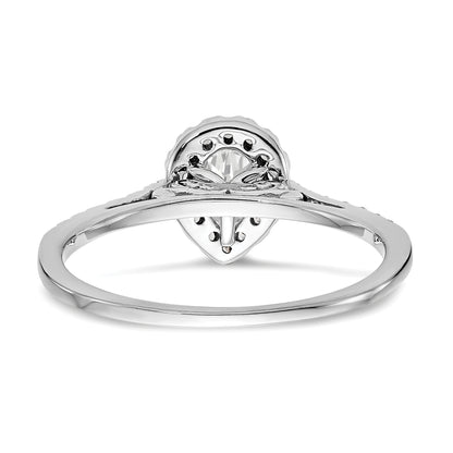 1/3 Ct. Natural Pear Shape Diamond Semi-mount Engagement Ring in 14K White Gold