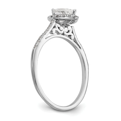 1/3 Ct. Natural Pear Shape Diamond Semi-mount Engagement Ring in 14K White Gold