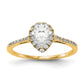 8x5mm Marquise Cut CZ Halo Style Engagement Ring in 14K Yellow Gold