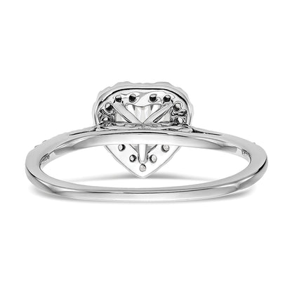 1/3 Ct. Natural Heart Shape Diamond Semi-mount Engagement Ring in 14K White Gold
