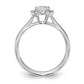 14k White Gold Round Halo Simulated Diamond Split Shank Engagement Ring