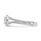 14k White Gold Round Halo Simulated Diamond Split Shank Engagement Ring