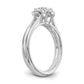 14k White Gold Round Halo Simulated Diamond Split Shank Engagement Ring