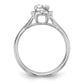 14k White Gold Oval Halo Simulated Diamond Split Shank Engagement Ring