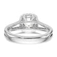 14kw Cushion Halo Simulated Diamond Split Shank Engagement Ring