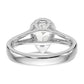 14kw Pear Halo Simulated Diamond Split Shank Engagement Ring