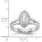 14kw Marquise Halo Simulated Diamond Split Shank Engagement Ring