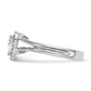 14kw Heart Halo Simulated Diamond Split Shank Engagement Ring