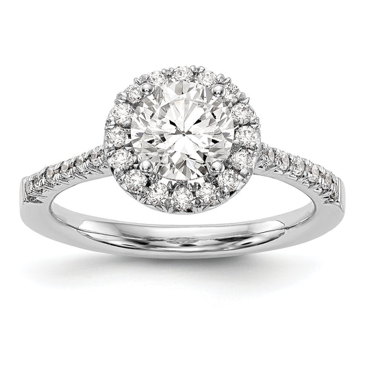 14kw Round Halo Engagement Simulated Diamond Ring