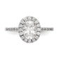 14kw Oval Halo Simulated Diamond Engagement Ring