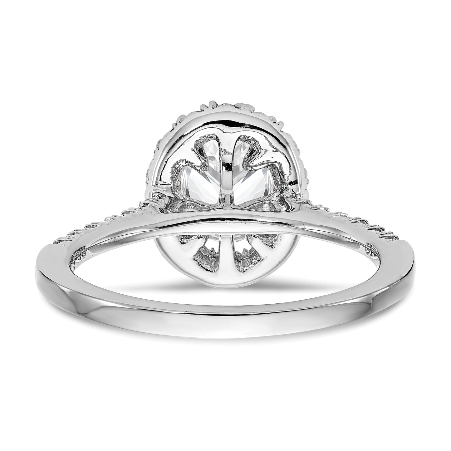 14kw Oval Halo Simulated Diamond Engagement Ring