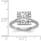 14kw Square Halo Simulated Diamond Engagement Ring