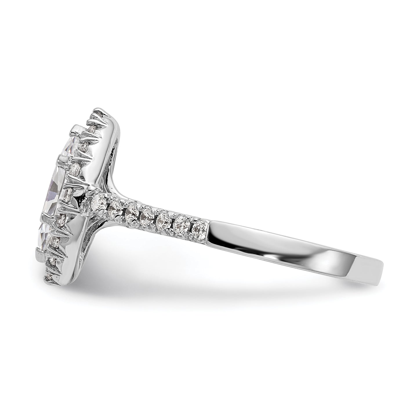 14kw Marquise Halo Simulated Diamond Engagement Ring