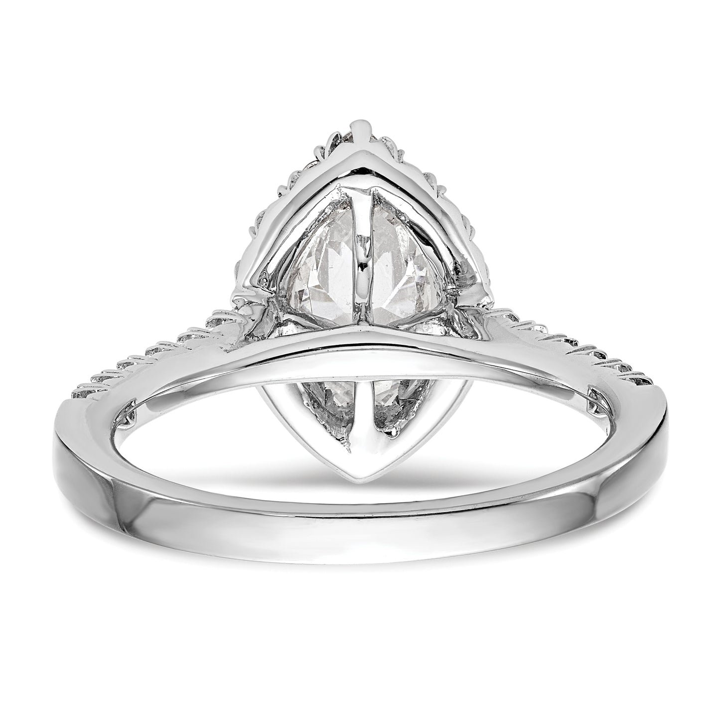 14kw Marquise Halo Simulated Diamond Engagement Ring