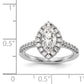14kw Marquise Halo Simulated Diamond Engagement Ring