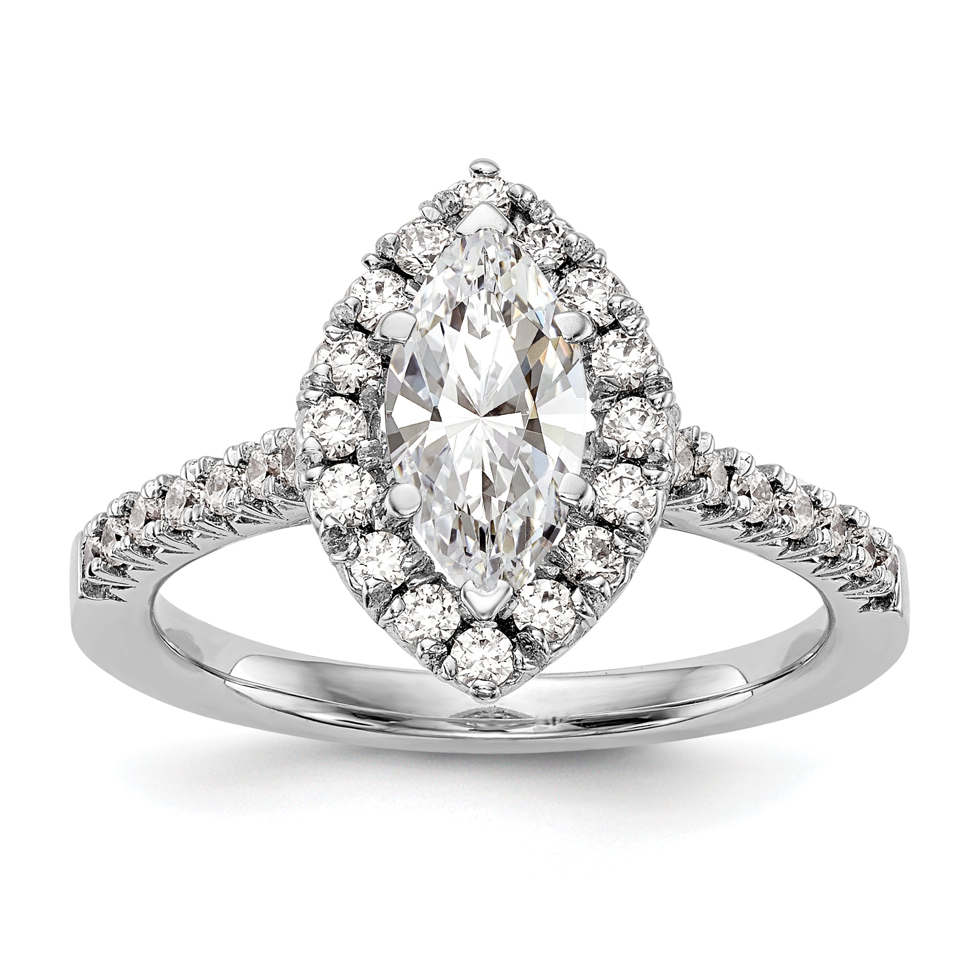 14KW DIAMOND MARQUISE HALO TO FIT 3/4 CT CTR CZ