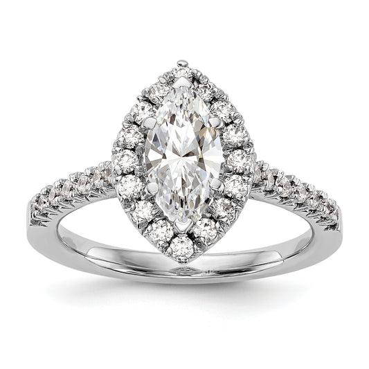 14kw Marquise Halo Engagement Simulated Diamond Ring