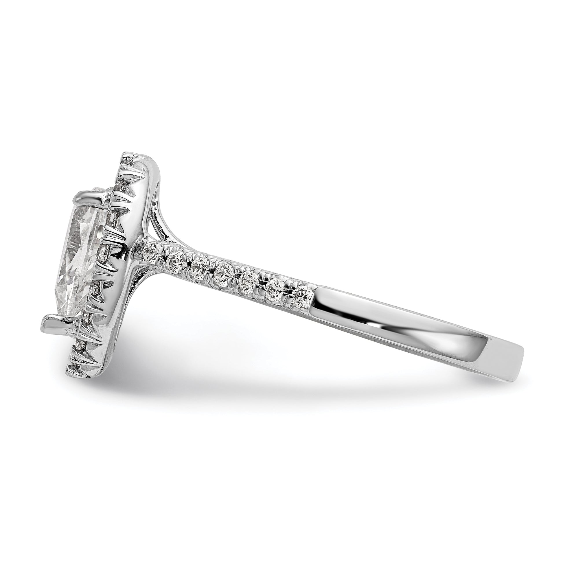 14KW 1/2 CT HALO SEMI FOR 1 1/5 PEAR CTR