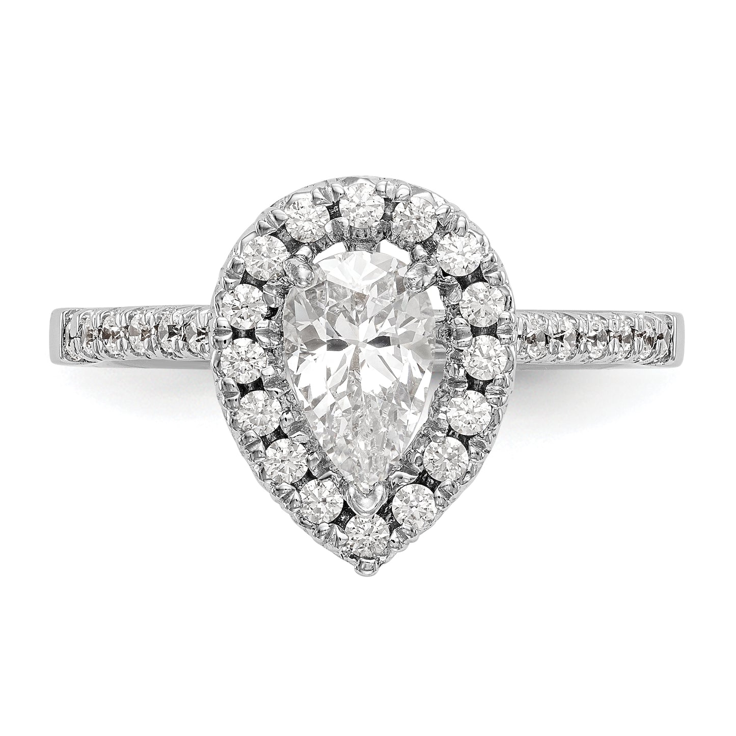 14KW 1/2 CT HALO SEMI FOR 1 1/5 PEAR CTR
