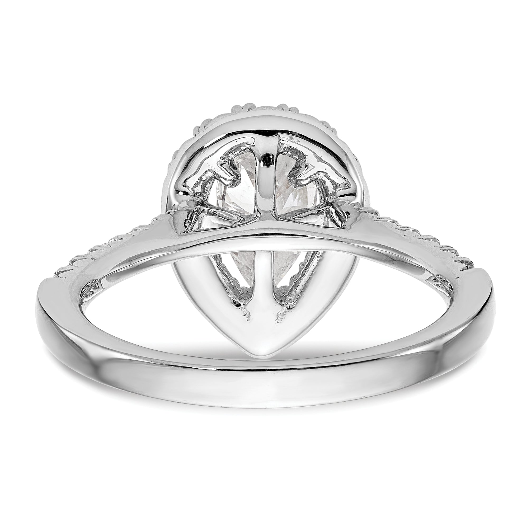 14KW 1/2 CT HALO SEMI FOR 1 1/5 PEAR CTR