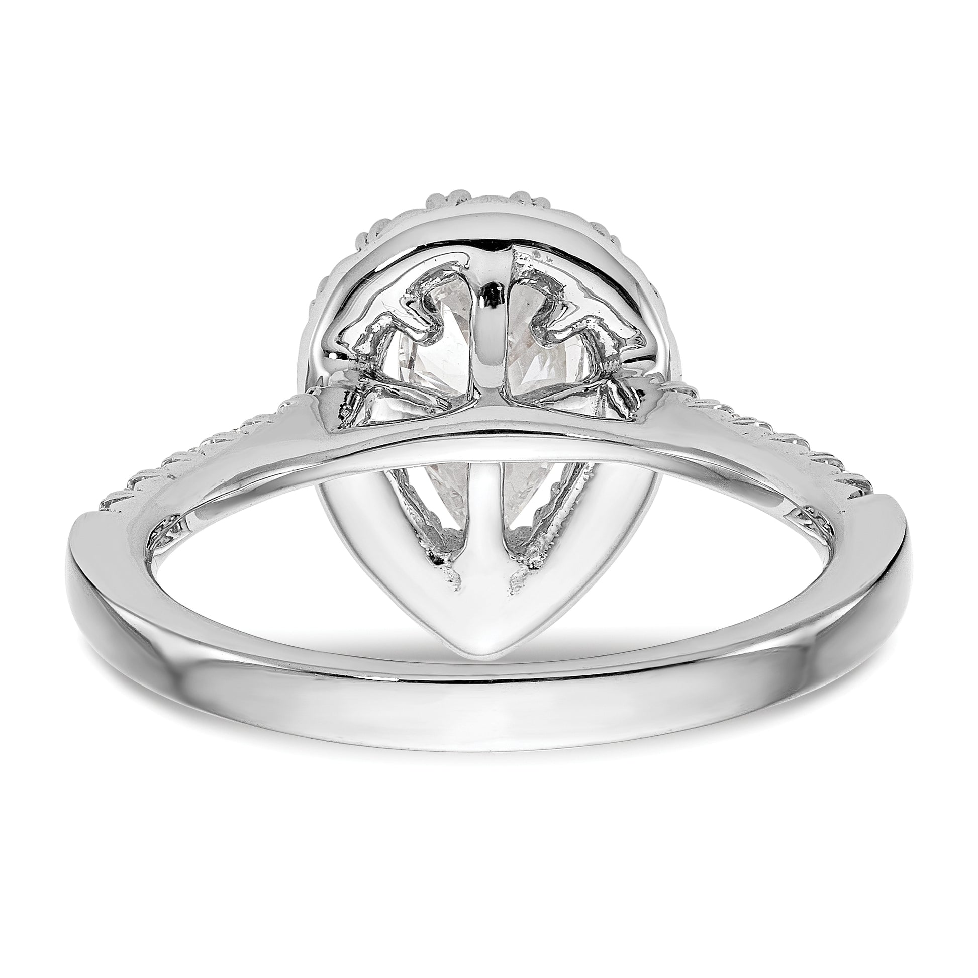 14KW 1/2 CT HALO SEMI FOR 1 1/5 PEAR CTR