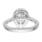 14kw Pear Halo Simulated Diamond Engagement Ring