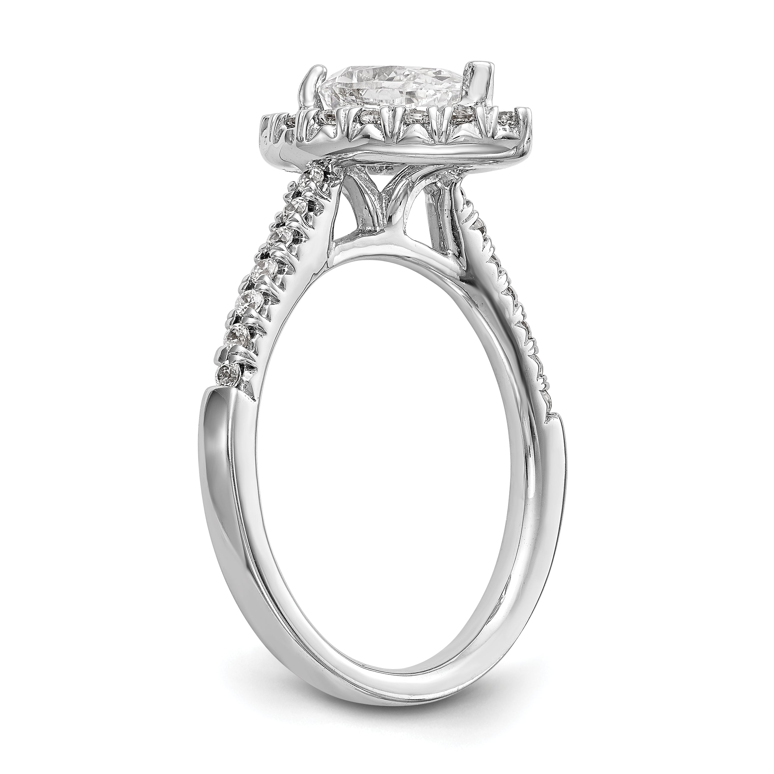 14KW 1/2 CT HALO SEMI FOR 1 1/5 PEAR CTR