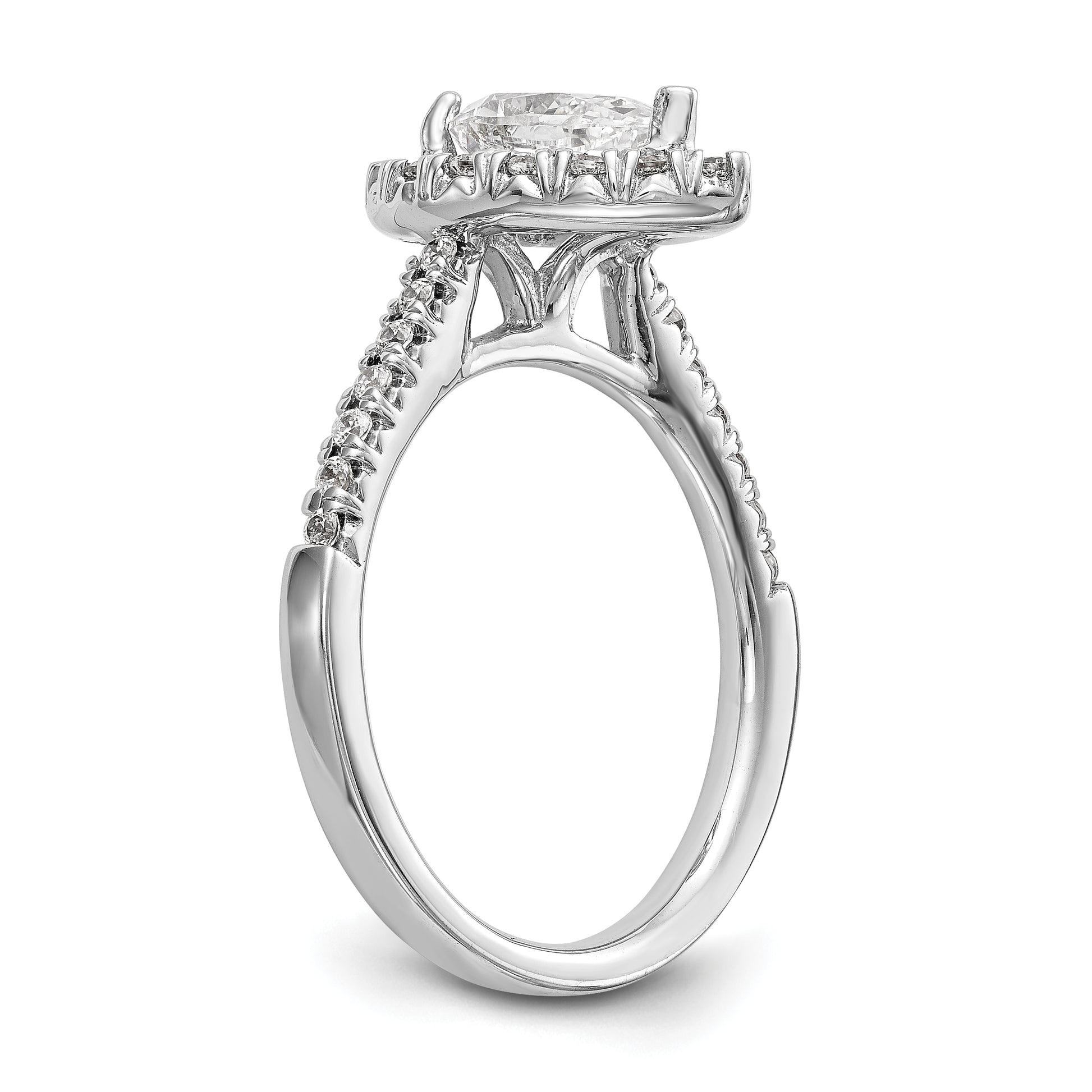 14KW 1/2 CT HALO SEMI FOR 1 1/5 PEAR CTR