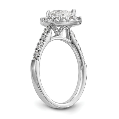 14KW 1/2 CT HALO SEMI FOR 1 1/5 PEAR CTR