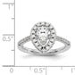 14kw Pear Halo Simulated Diamond Engagement Ring