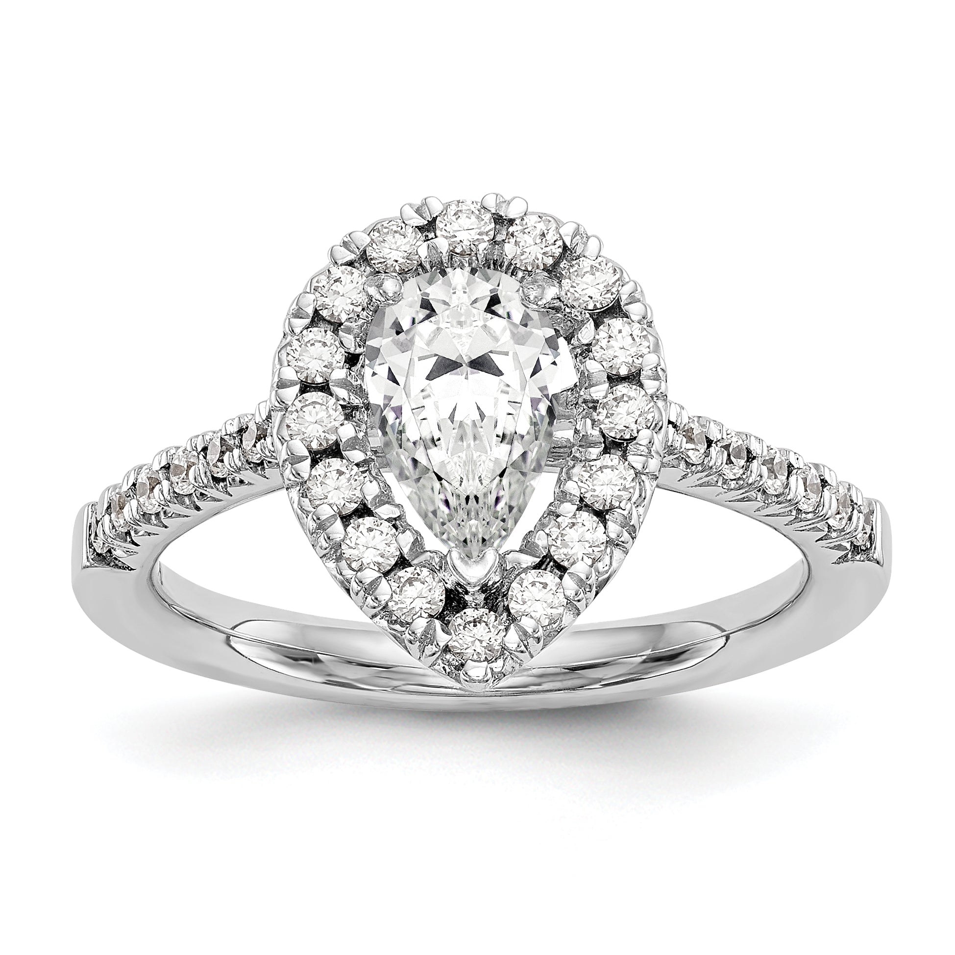 14KW 1/2 CT HALO SEMI FOR 1 1/5 PEAR CTR