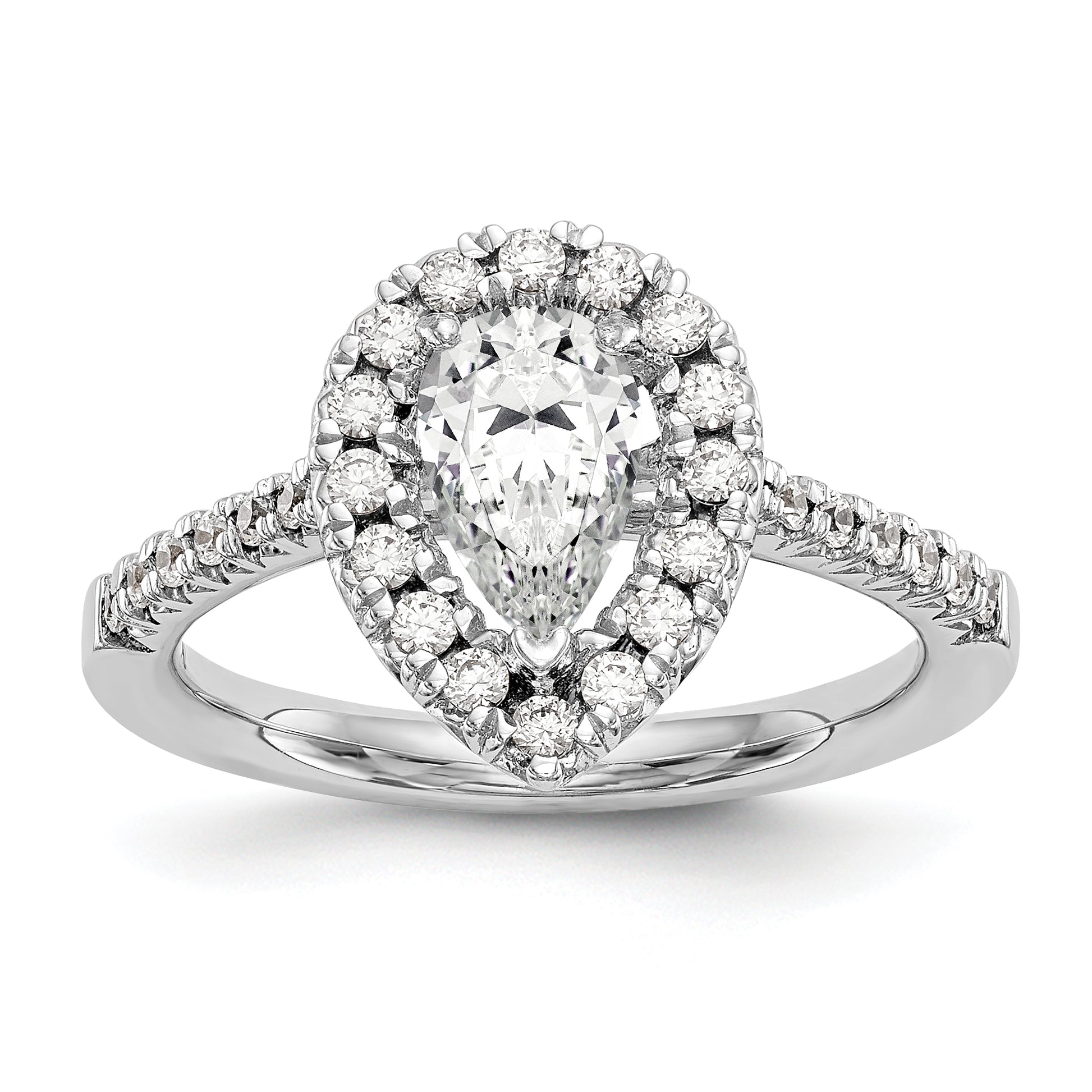 14KW 1/2 CT HALO SEMI FOR 1 1/5 PEAR CTR