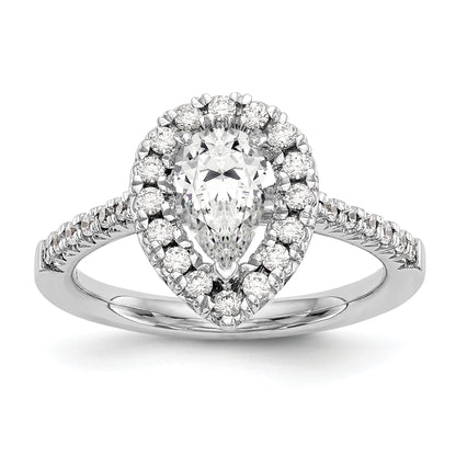 14KW 1/2 CT HALO SEMI FOR 1 1/5 PEAR CTR