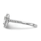 14kw Heart Halo Simulated Diamond Engagement Ring