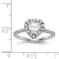 14kw Heart Halo Simulated Diamond Engagement Ring