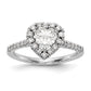14KW DIA HEART SHAPED HALO TO FIT 1/2 CT CTR