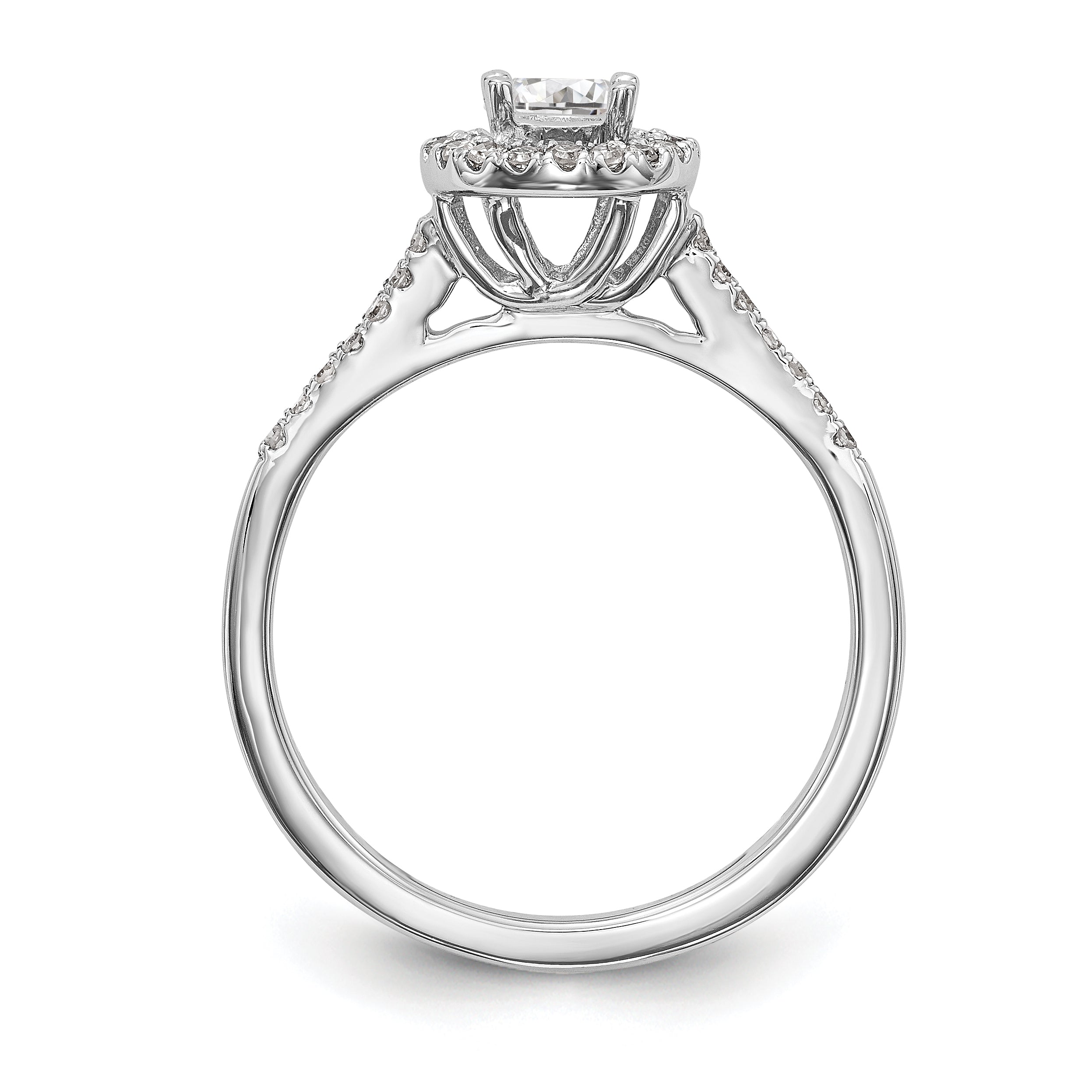 3/4 Ct. T.W. Natural Diamond Halo Engagement Ring in 14K White Gold