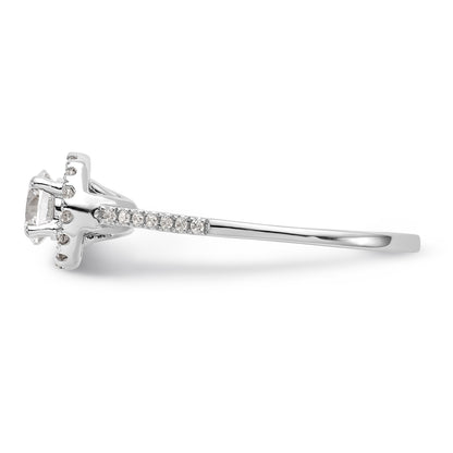 3/4 Ct. T.W. Natural Diamond Halo Engagement Ring in 14K White Gold