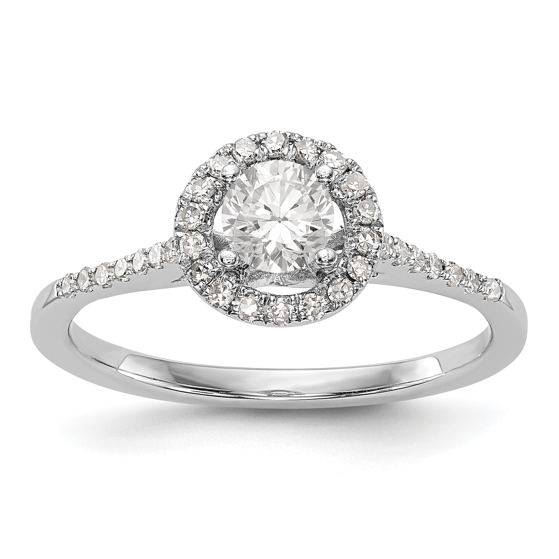 3/4 Ct. T.W. Natural Diamond Halo Engagement Ring in 14K White Gold