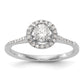 3/4 Ct. T.W. Natural Diamond Halo Engagement Ring in 14K White Gold