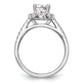 14K White Gold Round Simulated Diamond Halo Engagement Ring