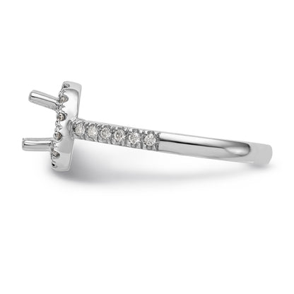 14K White Gold Round Simulated Diamond Halo Engagement Ring