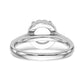 14K White Gold Round Simulated Diamond Halo Engagement Ring