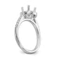 14K White Gold Round Simulated Diamond Halo Engagement Ring